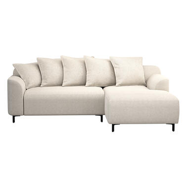Leen Bakker Bank Elsa met chaise longue rechts - stof Eden - beige