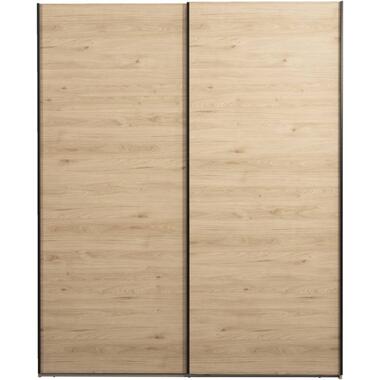 Leen Bakker Schuifdeurkast Bergamo - eikenkleur - 221x178,5x66,6 cm
