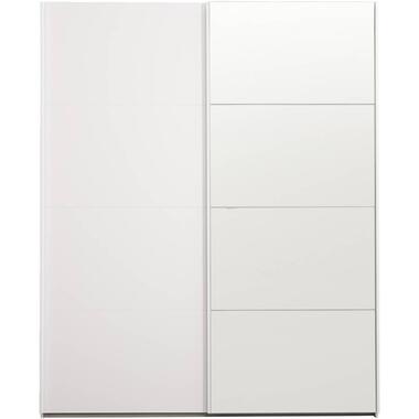 Leen Bakker Schuifdeurkast Bergamo - wit/spiegel - 221x178,5x66,6 cm