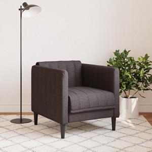 vidaXL Fauteuil stof donkerbruin