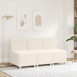 vidaXL Fauteuil 55 cm gekrulde wolachtige stof crèmekleurig