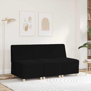 vidaXL Fauteuil 55 cm gekrulde wolachtige stof zwart