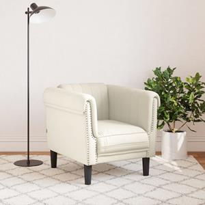 vidaXL Fauteuil fluweel crèmekleurig