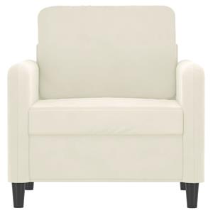 vidaXL Fauteuil 60 cm fluweel crèmekleurig
