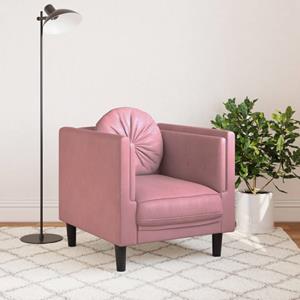 vidaXL Fauteuil met kussen fluweel roze