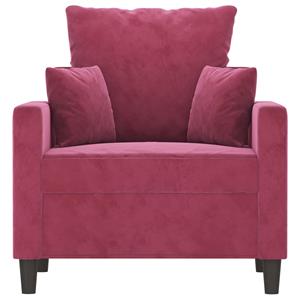 Meubelen-Online Fauteuil Denise velvet wijnrood