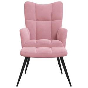 VidaXL Relaxstoel met voetenbank fluweel roze
