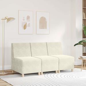 vidaXL Fauteuil 55 cm fluweel crèmekleurig