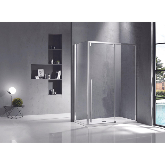 Saniclass Neptune Schuifdeur - 130x200cm - softclose - links/rechts - gepolijst zilver SNI6121-130S
