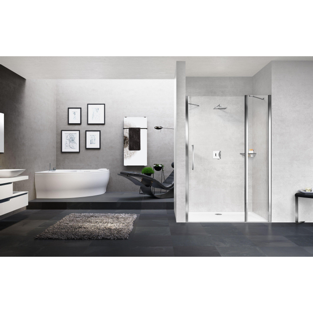 Novellini Young deur draai nis 117-121cm helder chroom y22p117-1k