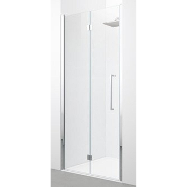 Novellini Young 2.0 1BS vouwdeur voor nis 97/101x200cm links zwart/helder y21bs97s-1h