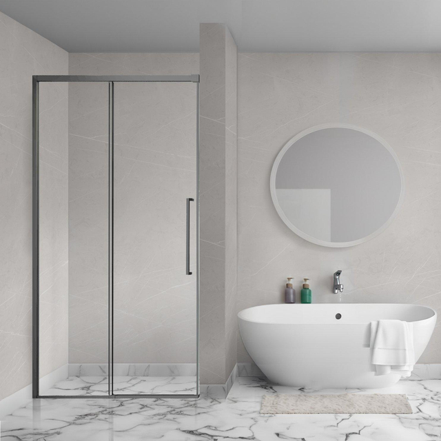 Aqua Vista Lokla Linea nisdeur - 140x200cm - incl. montageset - gunmetal R-GML-LC140-SCX