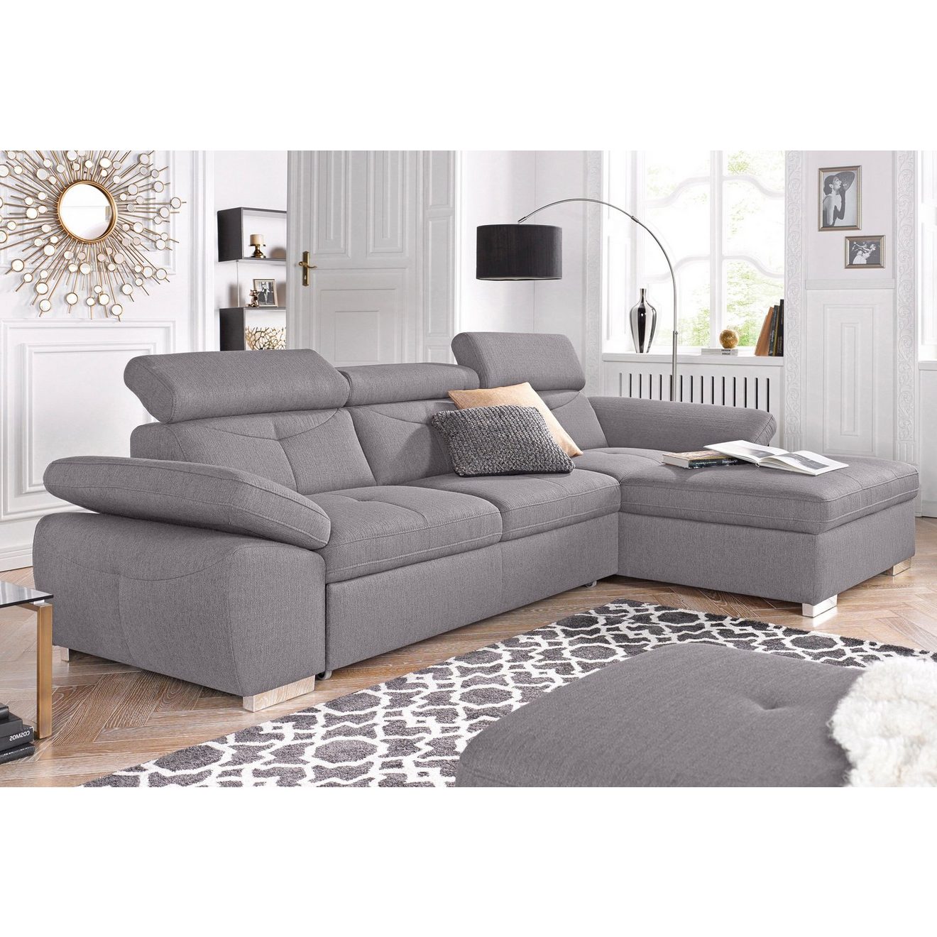 Exxpo - sofa fashion Hoekbank Spring, super comfortabel en comfortabel met arm- en hoofdsteunfunctie
