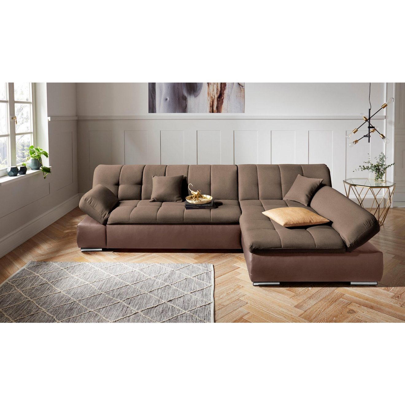 DOMO collection Hoekbank Mona L-vorm optioneel met slaapfunctie