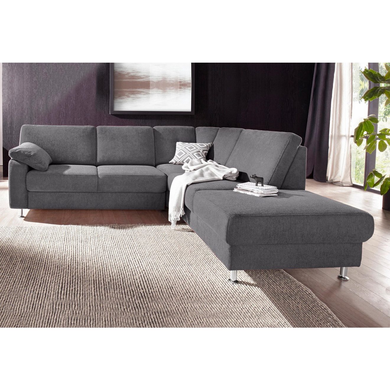 Sit&more Hoekbank Belfort L-vorm naar keuze met uittrekzitting en bedkist