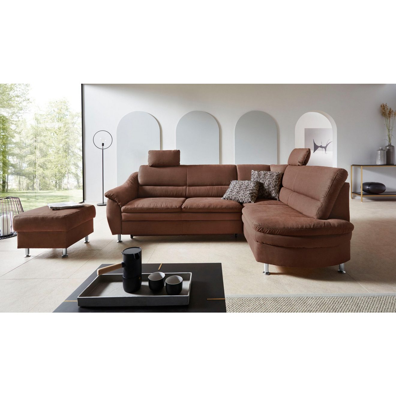 Places of Style Hoekbank Cardoso L-vorm Binnenvering, naar keuze met bed, lade