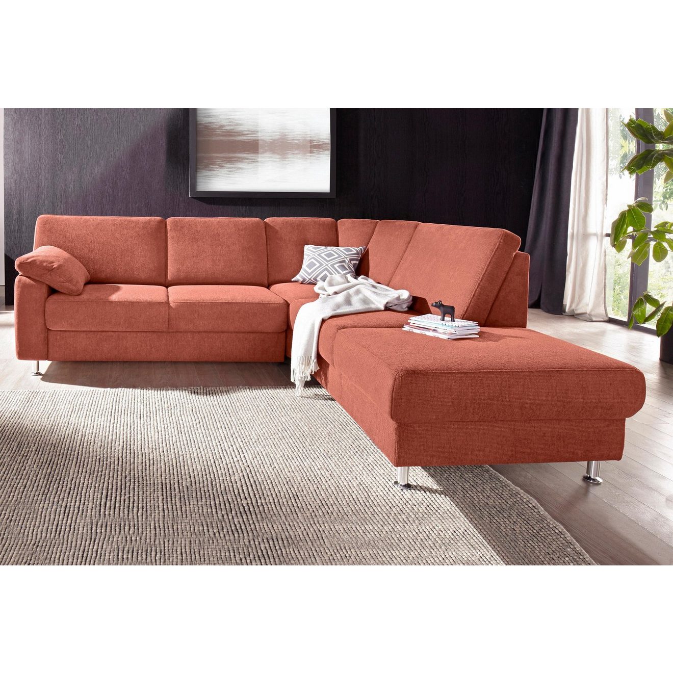 Sit&more Hoekbank Belfort L-vorm naar keuze met uittrekzitting en bedkist