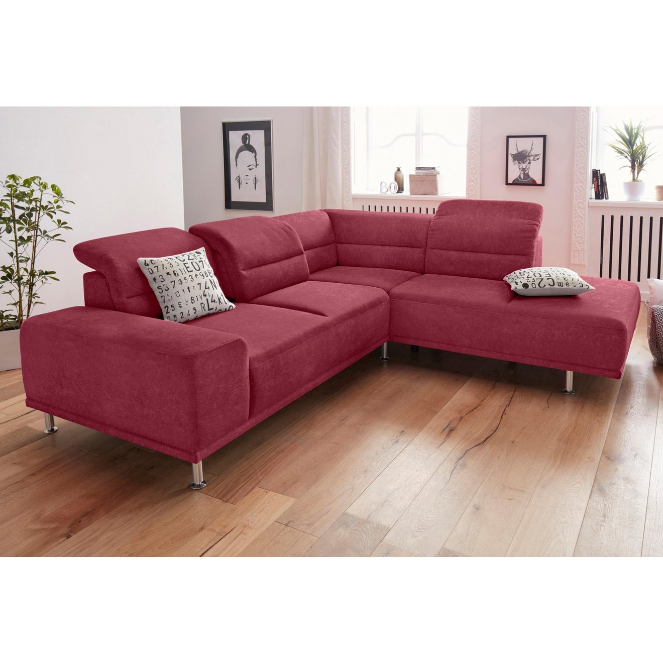 Sit&more Hoekbank Mariola L-vorm met binnenvering en ottomane, inclusief verstelbare zitdiepte