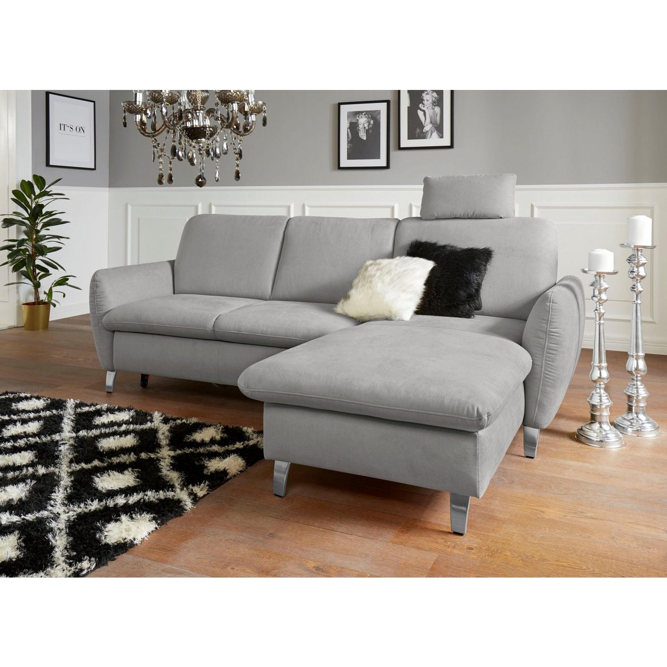Sit&more Hoekbank Daytona L-vorm met binnenvering, een hoofdsteun en naar keuze met slaapfunctie