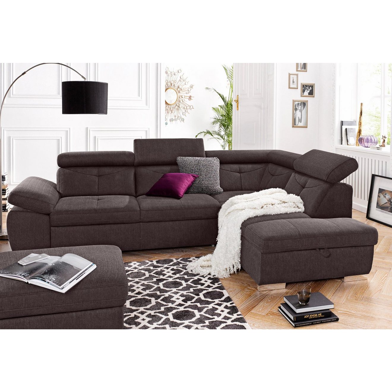 Exxpo - sofa fashion Hoekbank Spring, super comfortabel en comfortabel met arm- en hoofdsteunfunctie