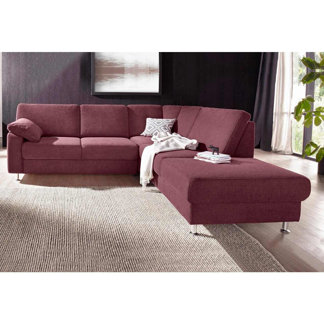 Sit&more Hoekbank Belfort L-vorm naar keuze met uittrekzitting en bedkist