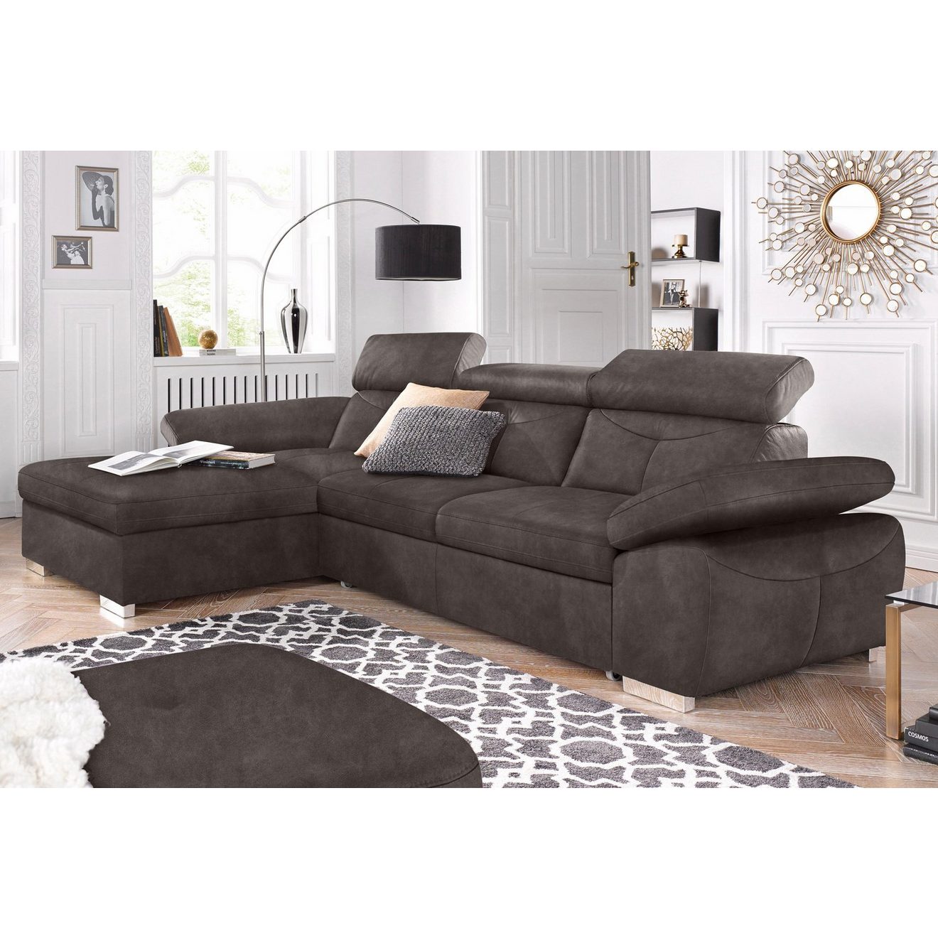 Exxpo - sofa fashion Hoekbank Spring, super comfortabel en comfortabel met arm- en hoofdsteunfunctie