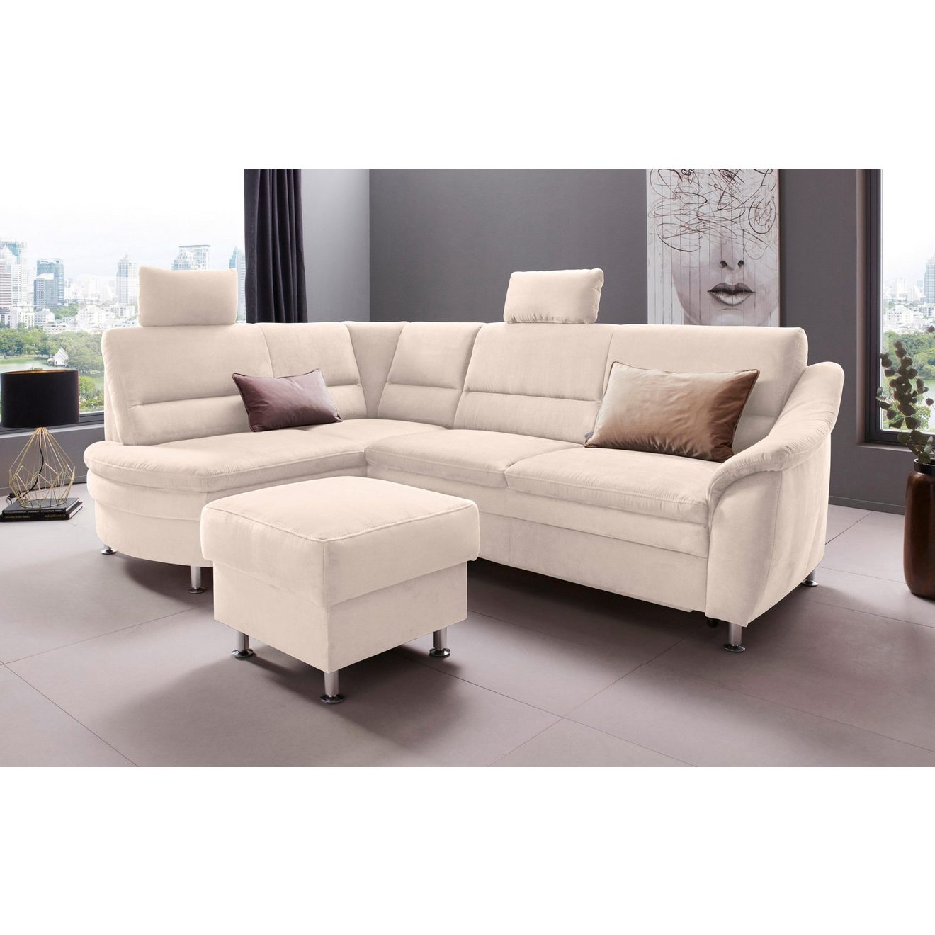 Places of Style Hoekbank Cardoso L-vorm Binnenvering, naar keuze met bed, lade