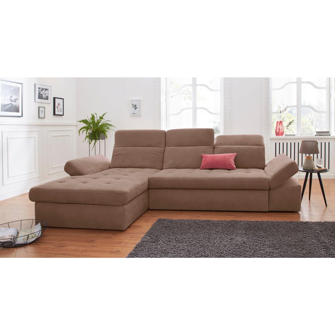 Sit&more Hoekbank Stardust L-vorm naar keuze met slaapfunctie en bedkist