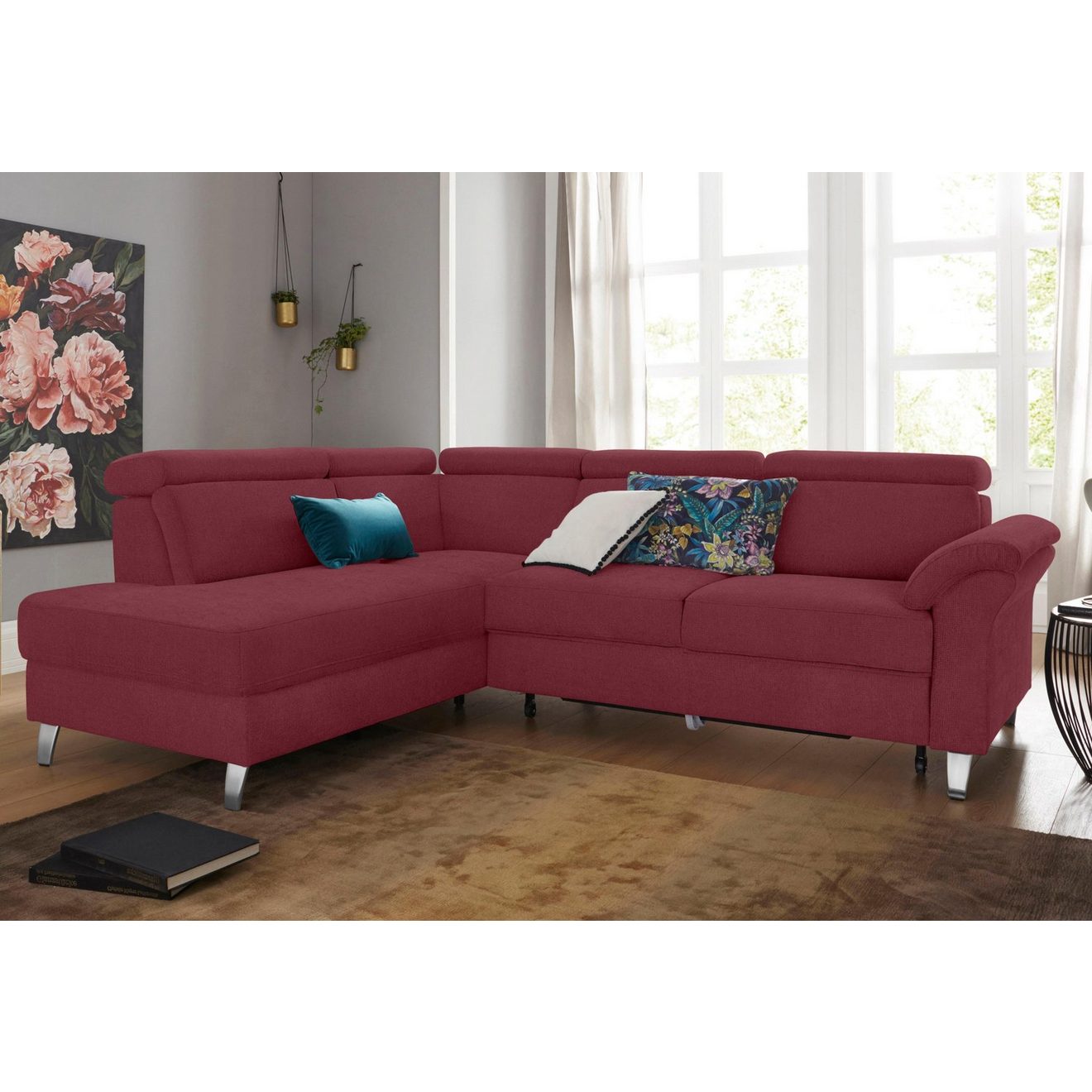 Sit&more Hoekbank Arngast L-vorm met verstelbare hoofdsteun en binnenvering