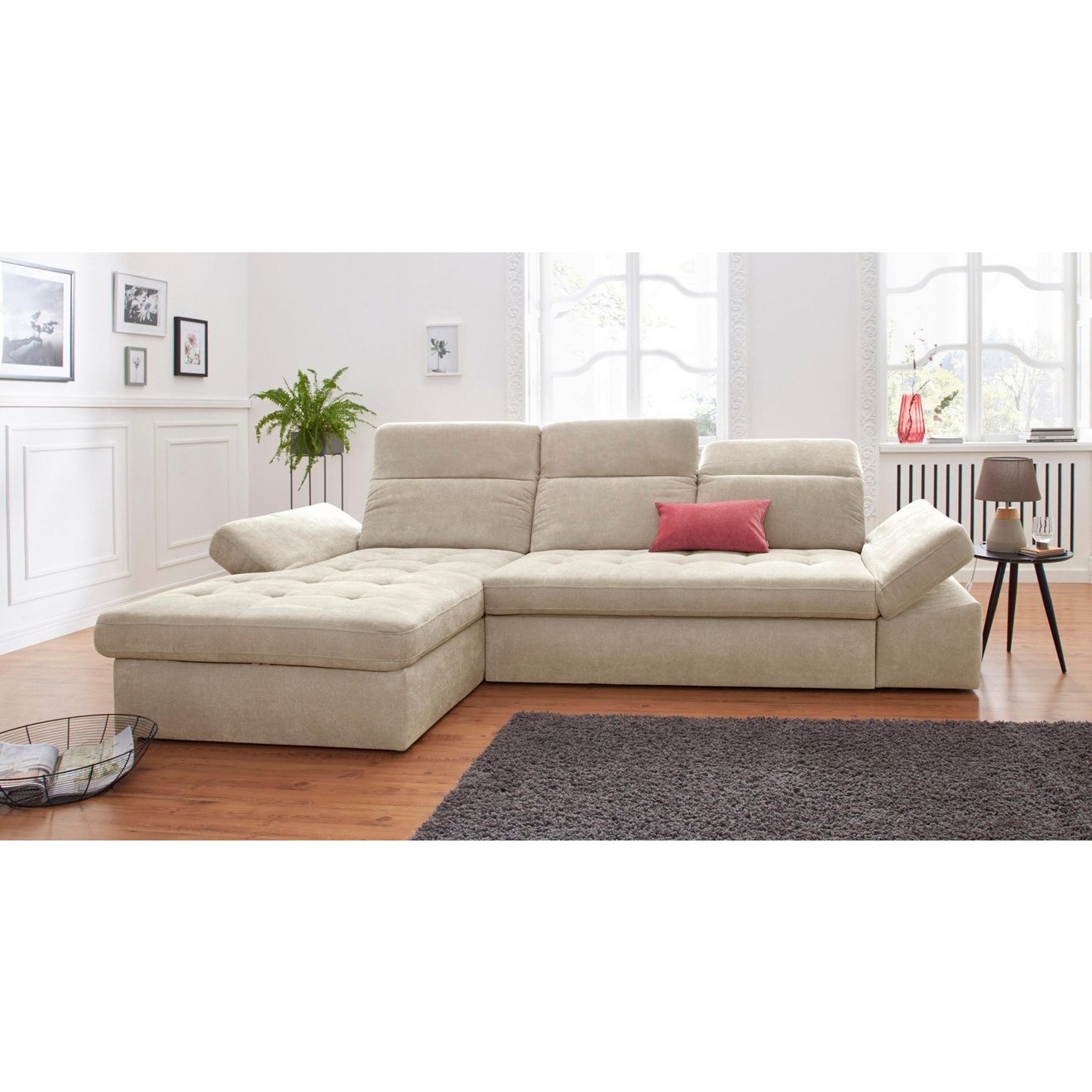 Sit&more Hoekbank Stardust L-vorm naar keuze met slaapfunctie en bedkist