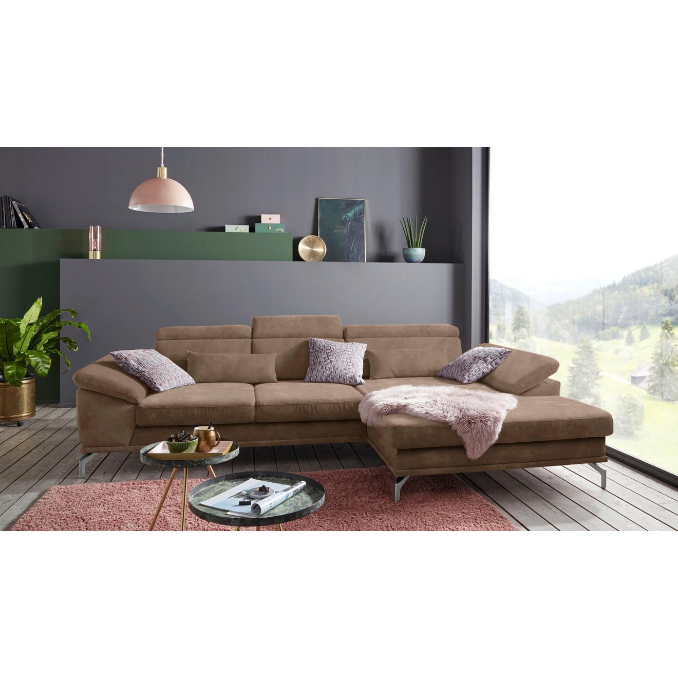 Sit&more Hoekbank Scorpio L-vorm inclusief zitdiepteverstelling, naar keuze met verstelbaar hoofdeind