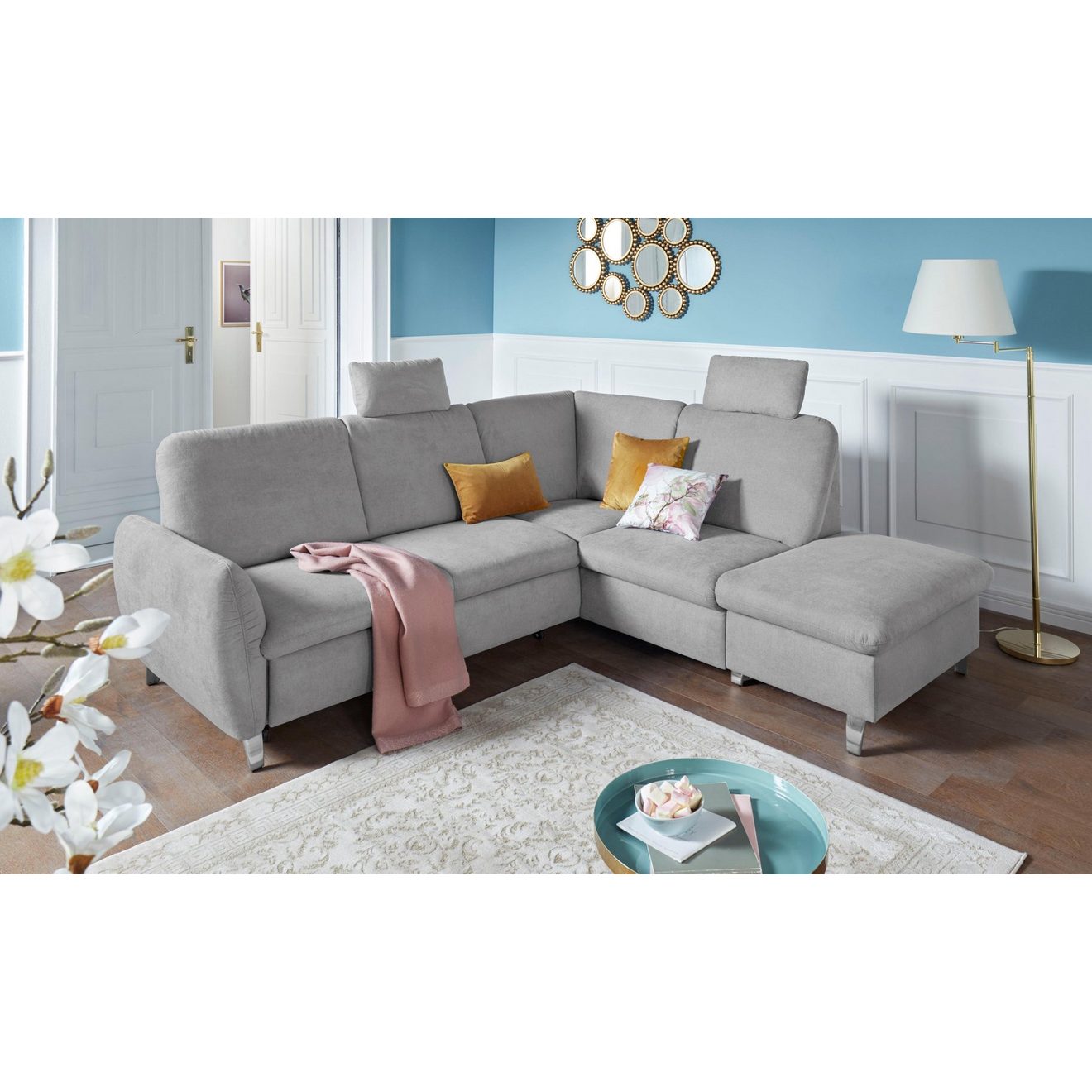 Sit&more Hoekbank Daytona L-vorm met binnenvering, twee hoofdsteunen en naar keuze met slaapfunctie