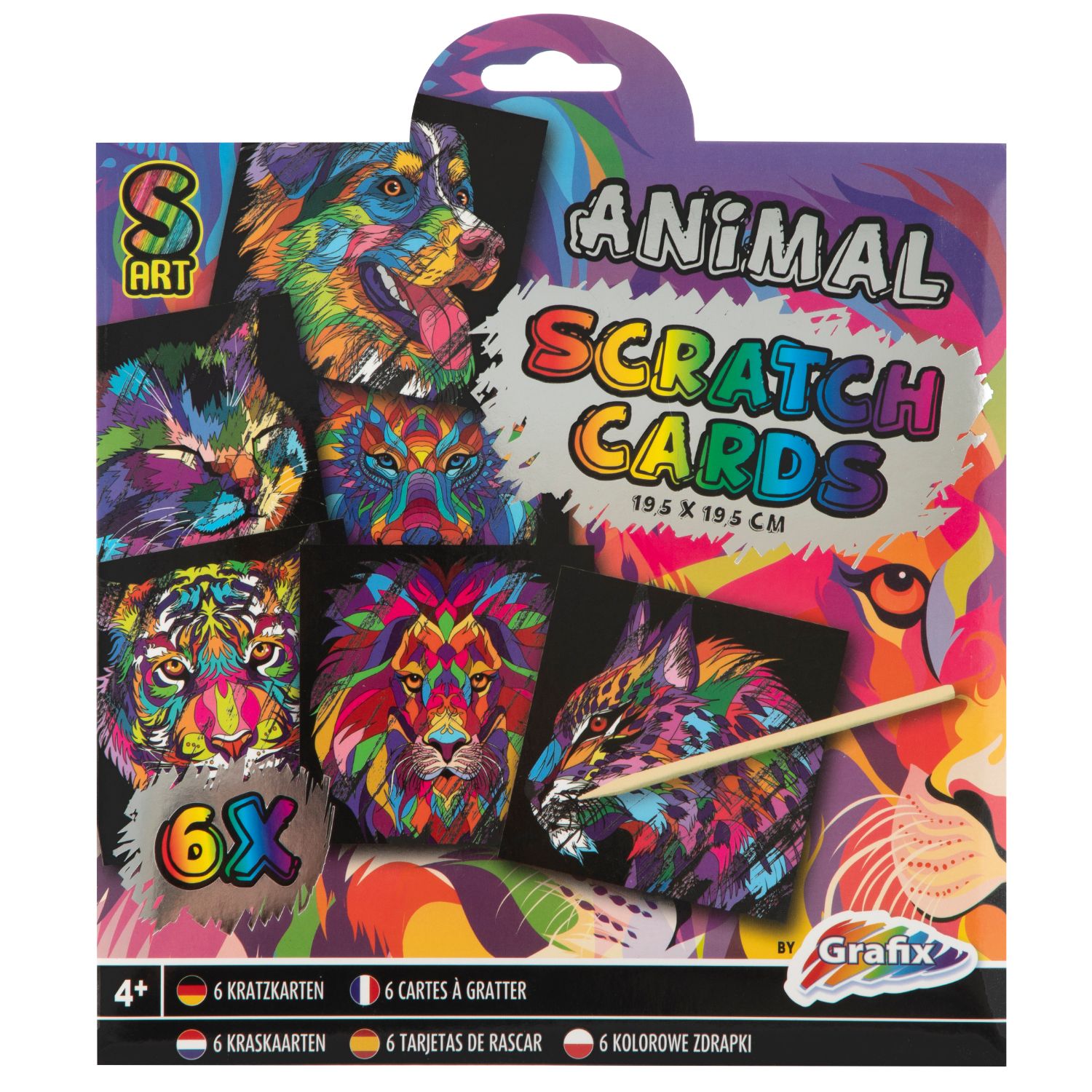 Top1Toys Scratch art met kleuren 7 delig 2 assorti