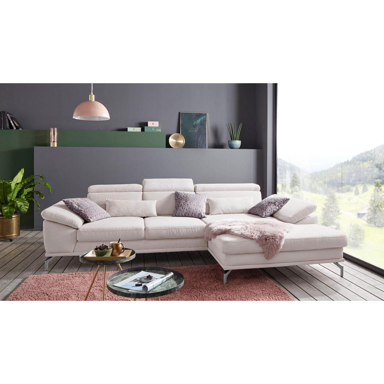 Sit&more Hoekbank Scorpio L-vorm inclusief zitdiepteverstelling, naar keuze met verstelbaar hoofdeind