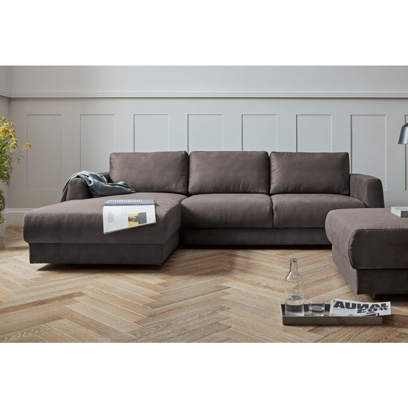 Andas Hoekbank Hobro L-vorm in 3 stofkwaliteiten in vele kleuren, design by morten georgsen (2-delig)