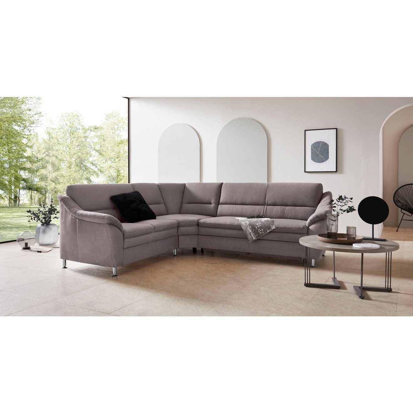 Places of Style Hoekbank Cardoso L-vorm met trapezehoek voor meer zitcomfort, naar keuze ook met slaapfunctie