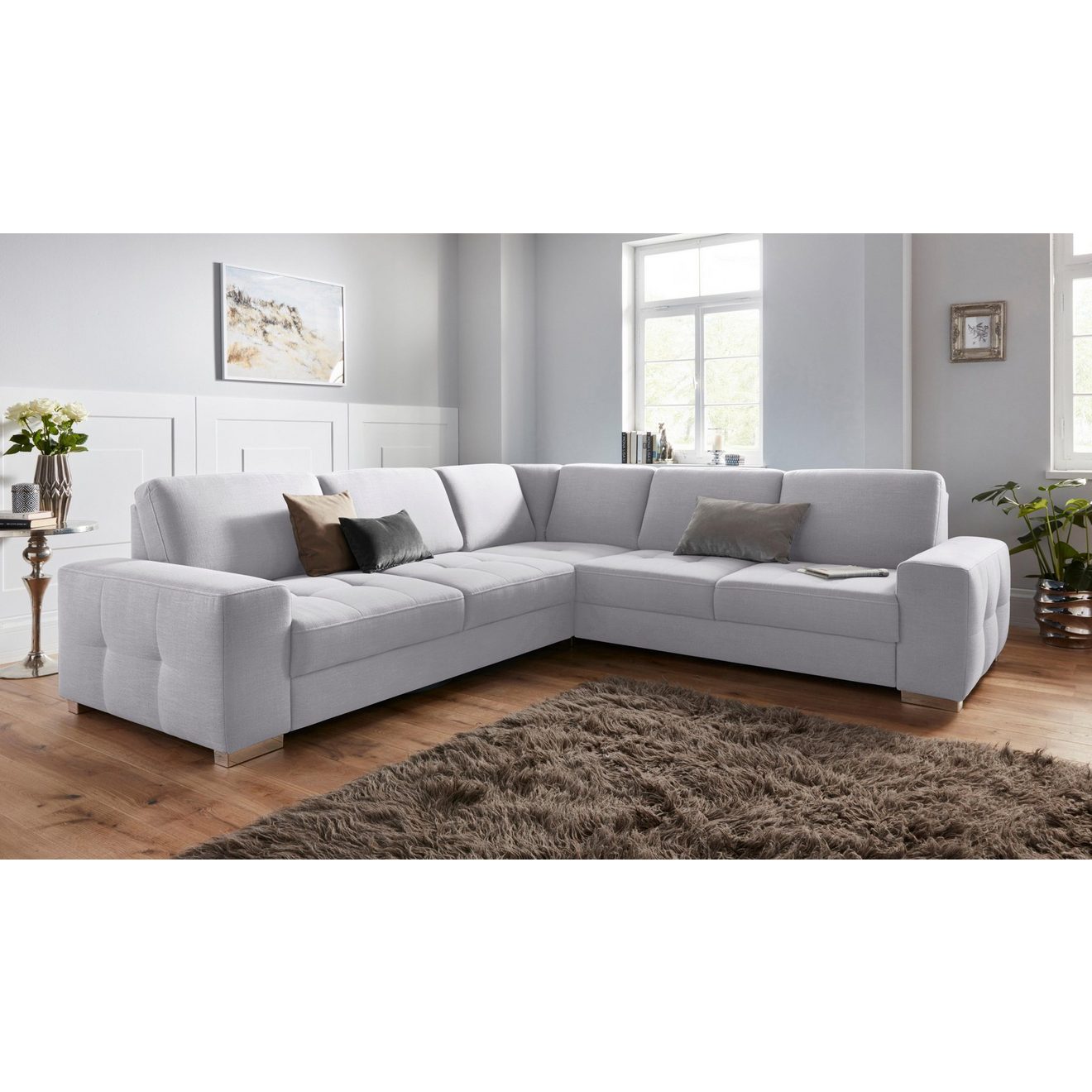 Sit&more Hoekbank Santorini L-vorm met binnenvering en zitdiepteverstelling, naar keuze met slaapfunctie