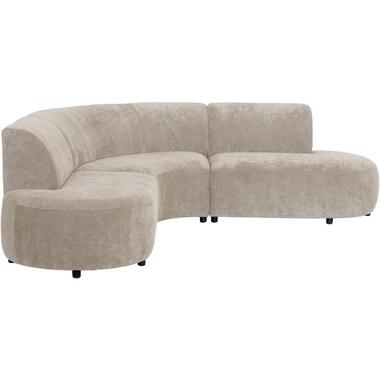 Leen Bakker Hoekbank Luna rond - stof Rebel - beige