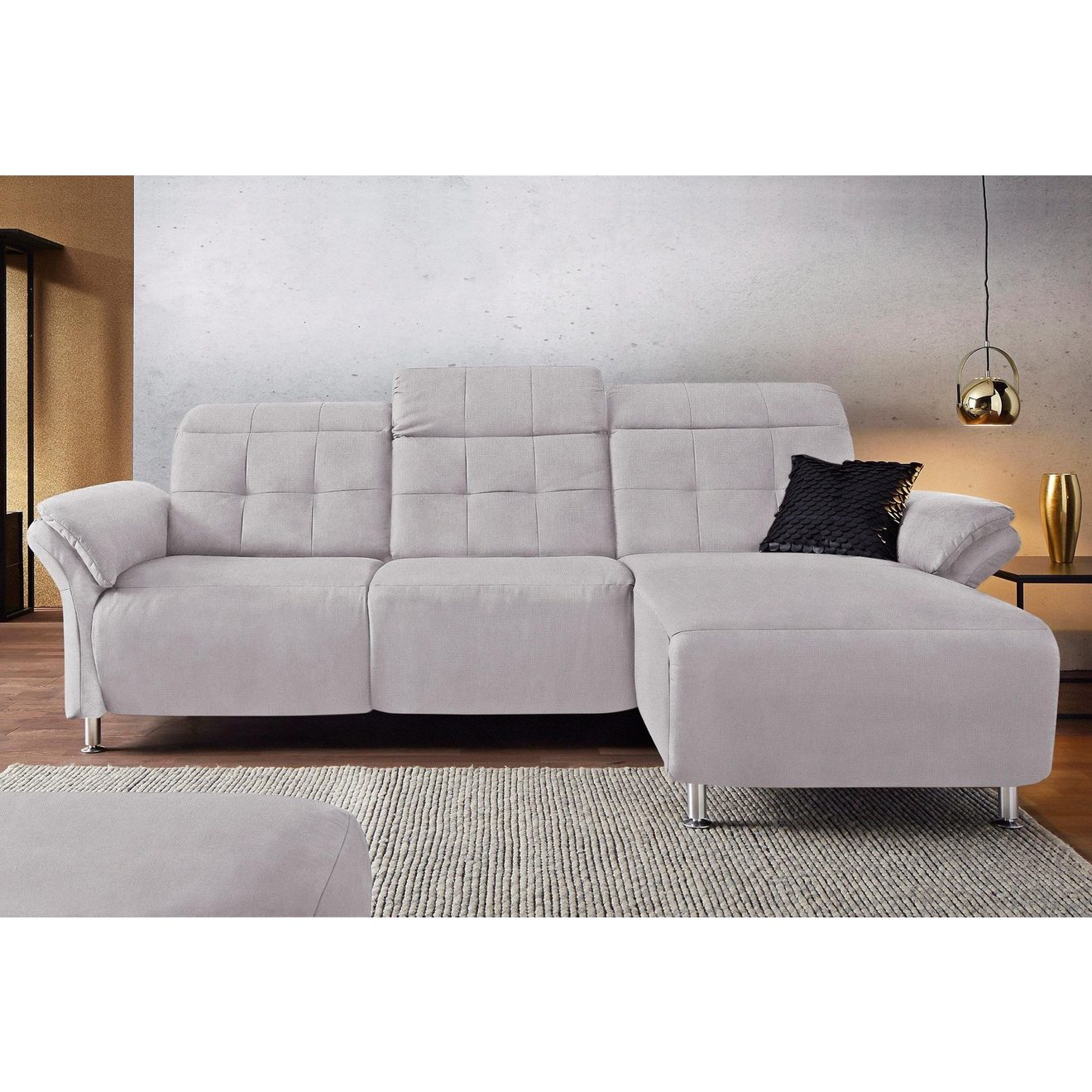 Places of Style Hoekbank Manhattan L-vorm bank met elektrische relaxfunctie, verstelbare armleuningen