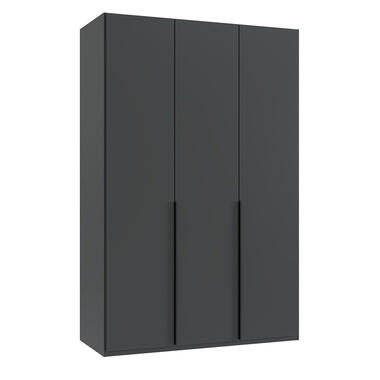 Leen Bakker Kledingkast Milaan 3-deurs- grafiet - 208x135x58 cm