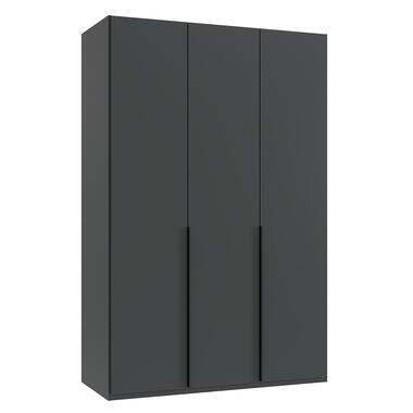 Leen Bakker Kledingkast Milaan 3-deurs - grafiet - 236x135x58 cm