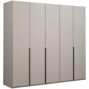 Leen Bakker Kledingkast Milaan 5-deurs - kiezel - 208x225x58 cm