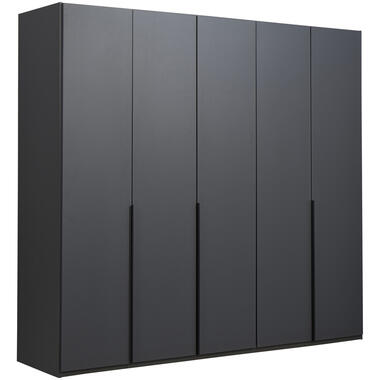 Leen Bakker Kledingkast Milaan 5-deurs - grafiet - 208x225x58 cm