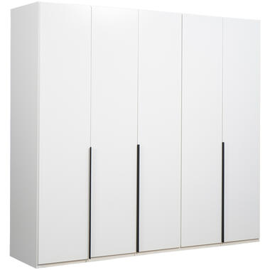 Leen Bakker Kledingkast Milaan 5-deurs - wit - 208x225x58 cm