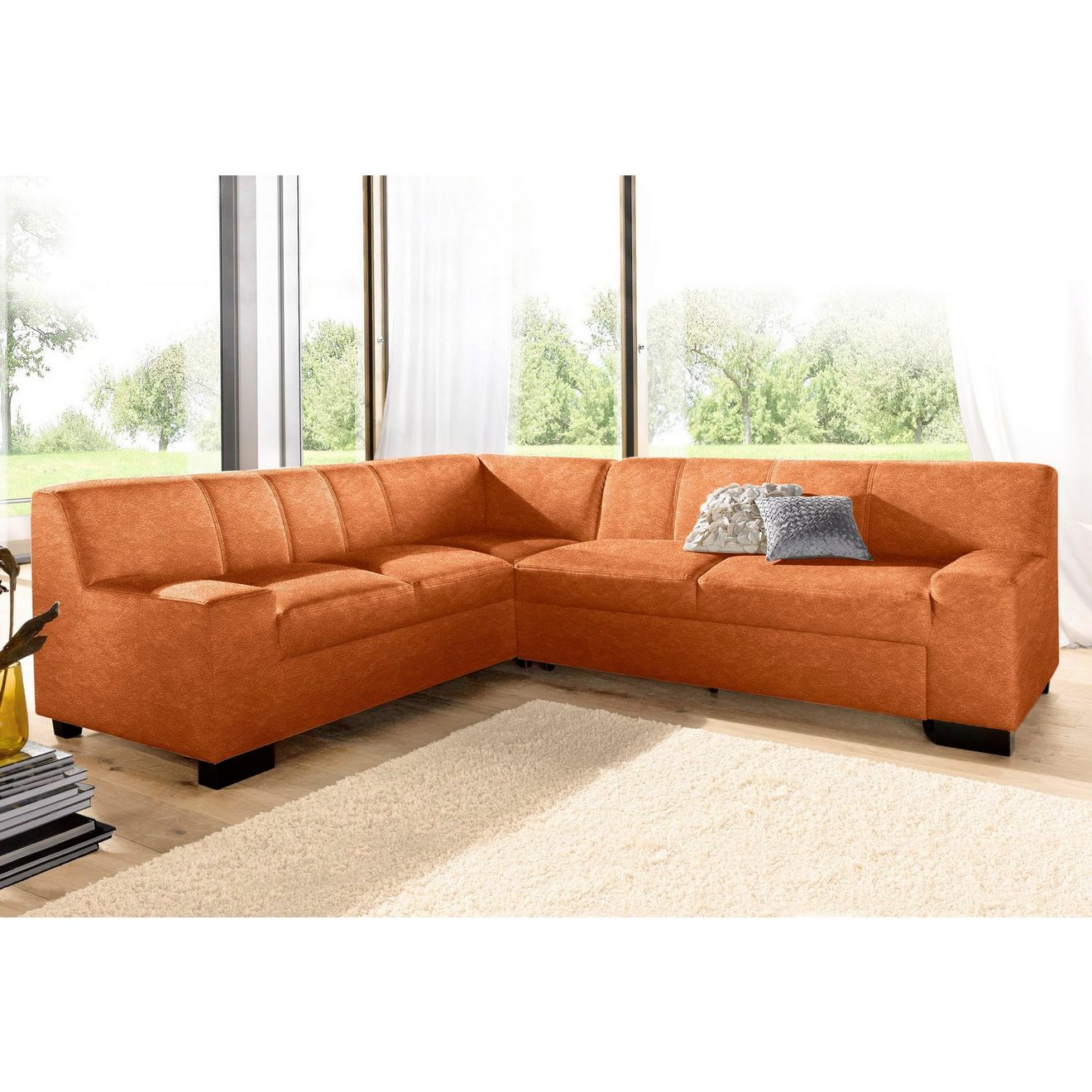 DOMO collection Hoekbank Norma, moderne armleuningen, tijdloos en elegant, L-vorm