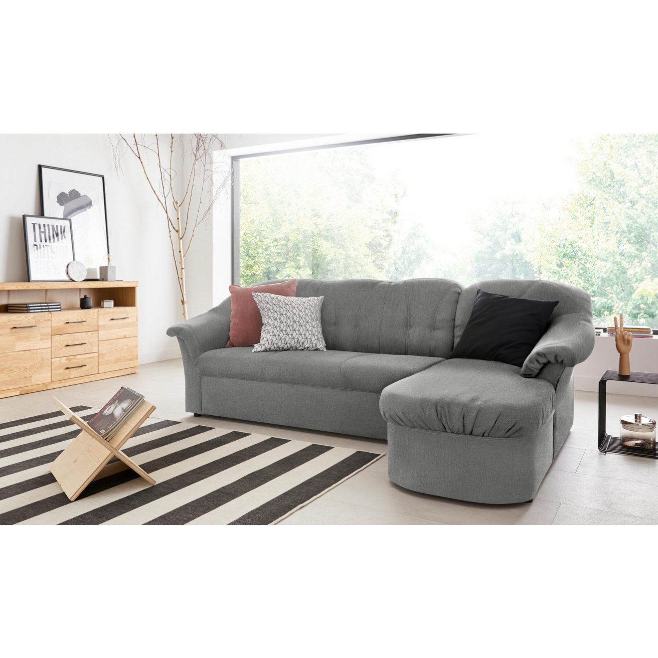 DOMO collection Hoekbank Pegnitz L-vorm optioneel met slaapfunctie