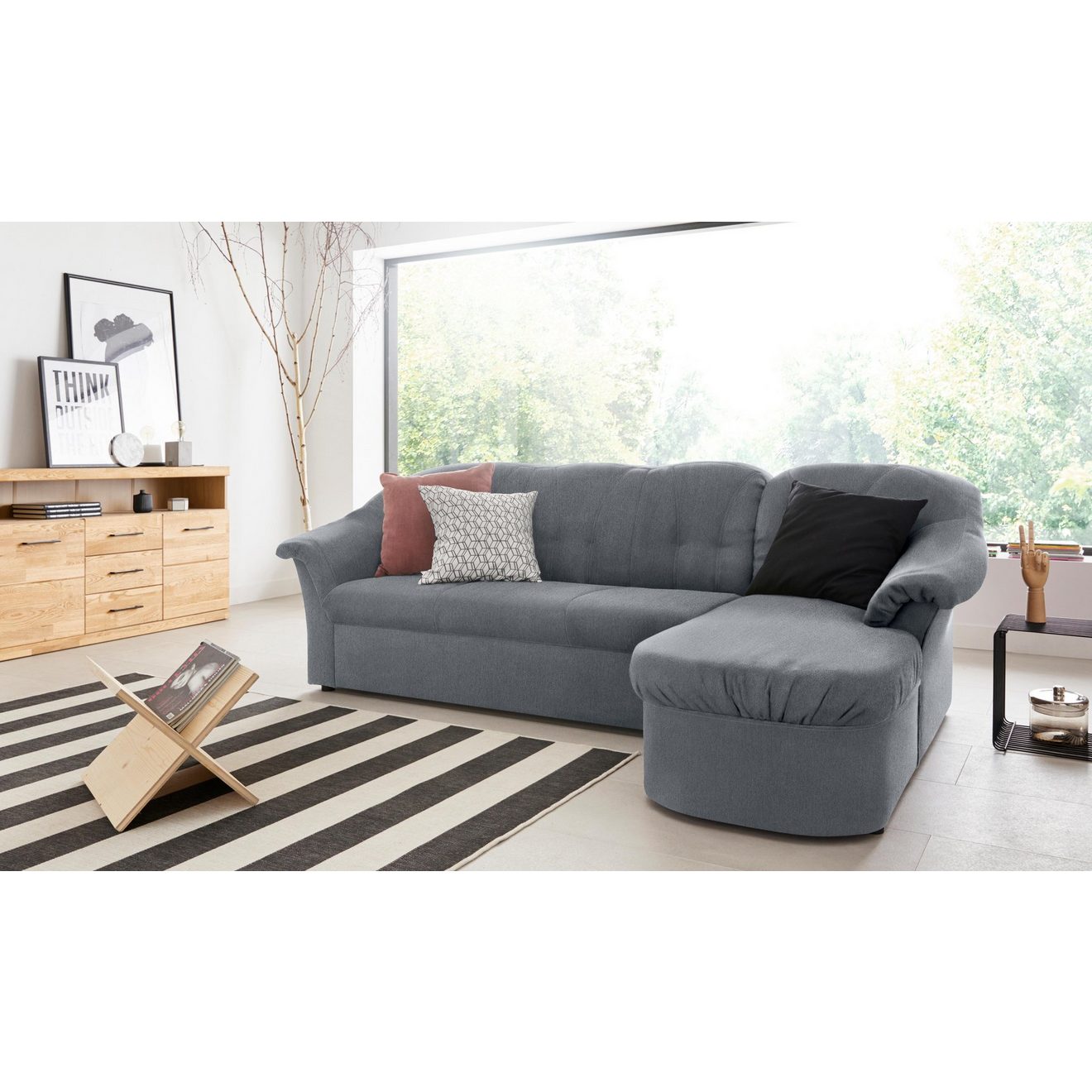 DOMO collection Hoekbank Pegnitz L-vorm optioneel met slaapfunctie