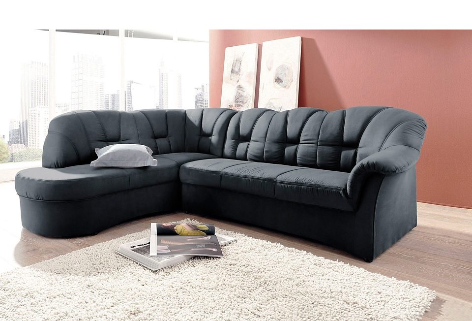 DOMO collection Hoekbank Papenburg, tijdloze rugsteppingen, elegante armleuning, L-vorm