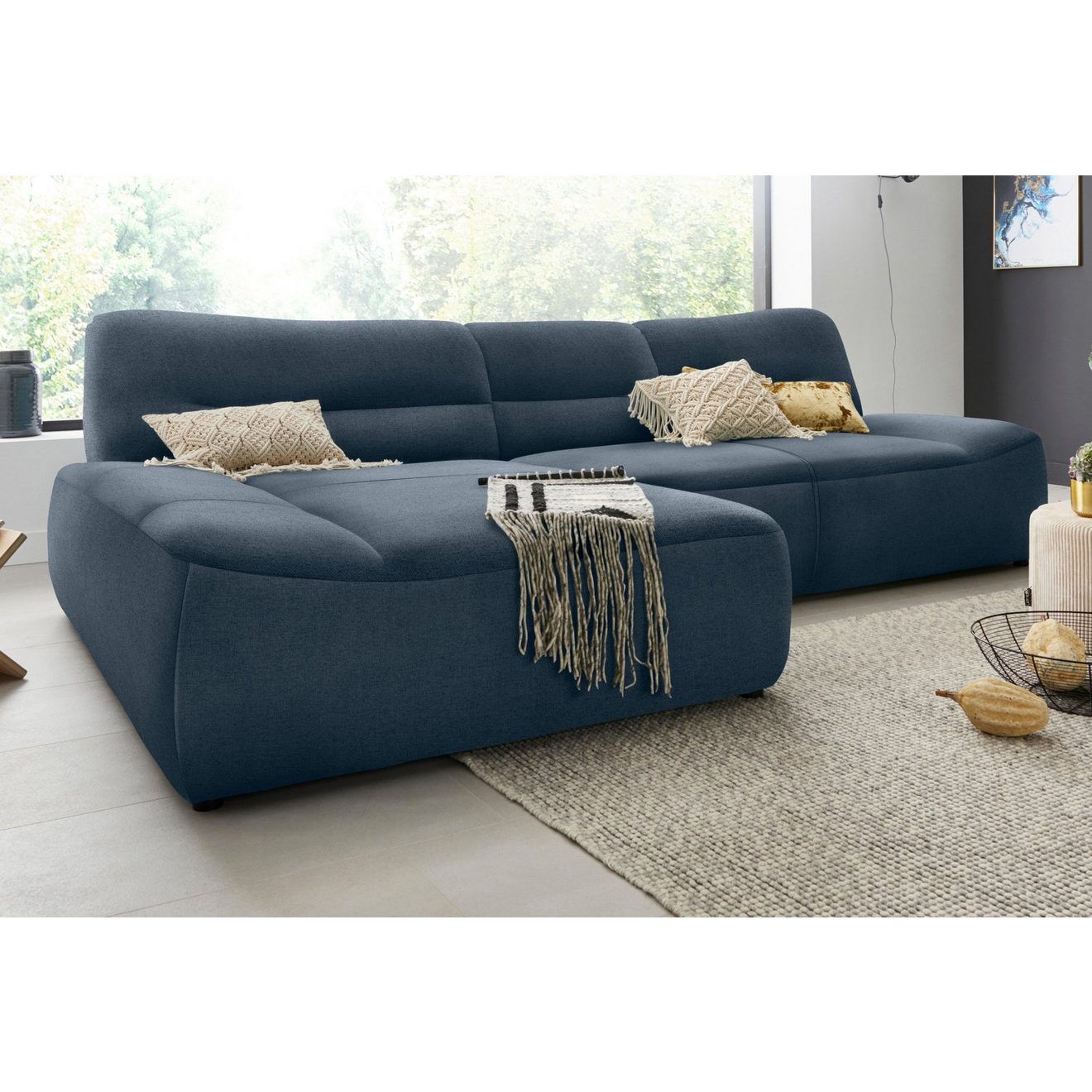 DOMO collection Hoekbank Cesena moderne Polsterecke mit flachen Armlehnen, L-Form