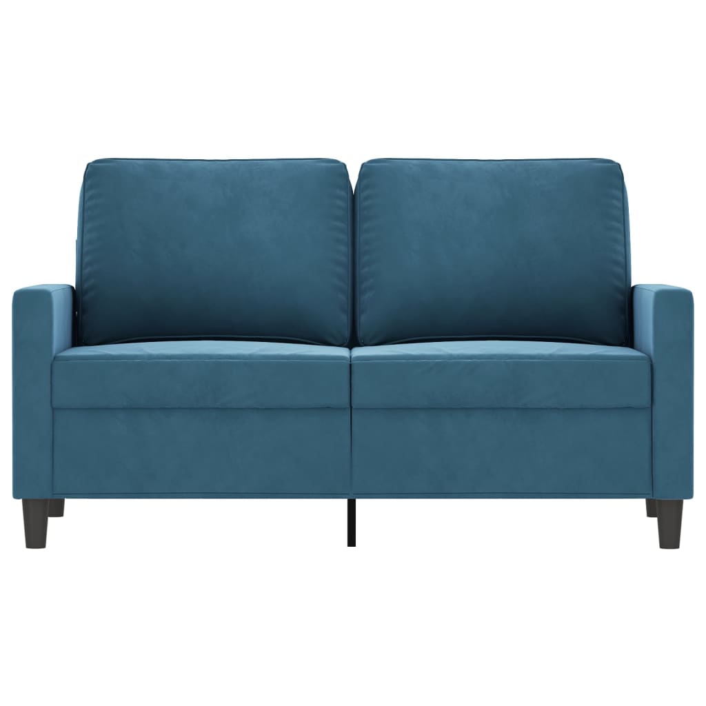 vidaXL Tweezitsbank 120 cm fluweel blauw